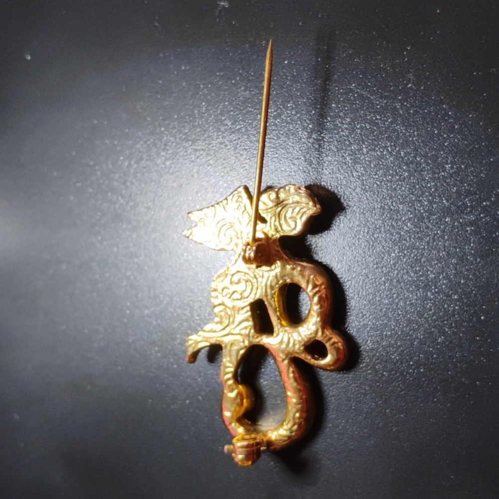 Angel "E" Rhinestone Pin - Picture 3 of 4